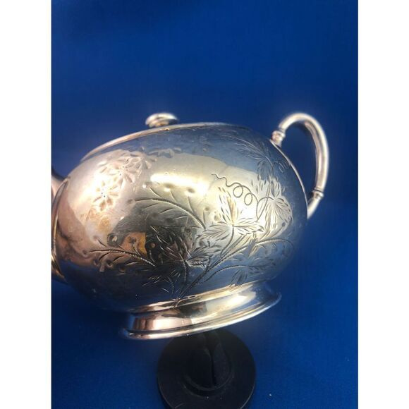 Homan quadruple Silver plated #2018 Floral Engraved Sugar Container Victorian - Picture 8 of 11